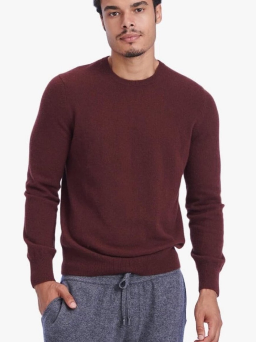 NADAAM Men’s S Chocolate Brown The Original Crew Neck 100% Cashmere Sweater